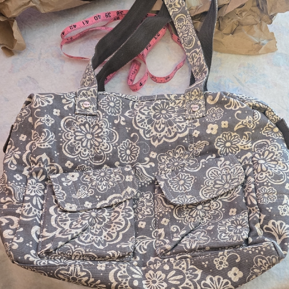 Thirty-One Gray‎ Floral Tote Bag